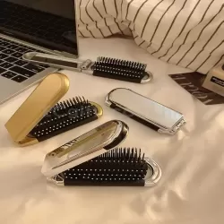 摺疊帶鏡梳