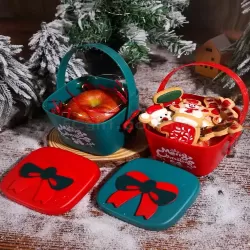 聖誕節蘋果桶糖果盒