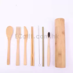 竹製刀叉勺7件套
