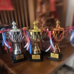 禮品編號：8238  28CM金銀銅金屬獎盃