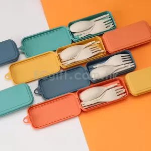 2092 - 環保麥稈摺疊餐具五件套 H