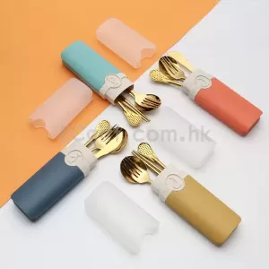 2093 - 環保麥稈+不鏽鋼便攜餐具套