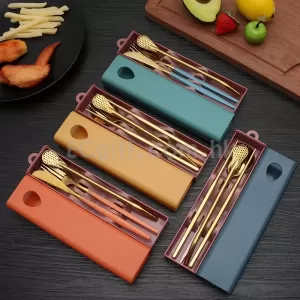 2097 - 環保麥稈+不鏽鋼便攜餐具套