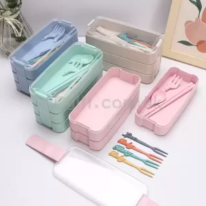 2127 - 環保麥稈帶果叉餐盒