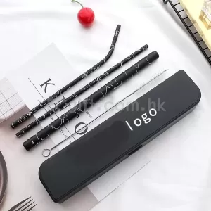 2153 - 花紋不鏽鋼吸管套裝