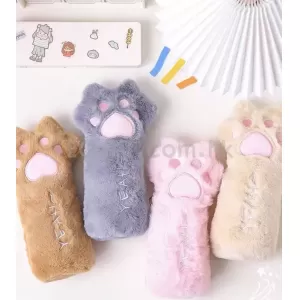 貓爪毛絨筆袋
