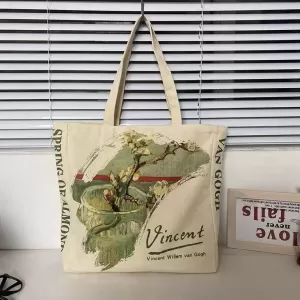油畫風托特帆布袋