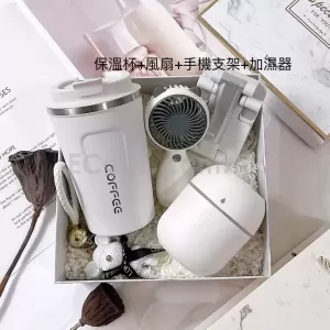 保溫咖啡杯+迷你風扇+加濕器+手機支架套