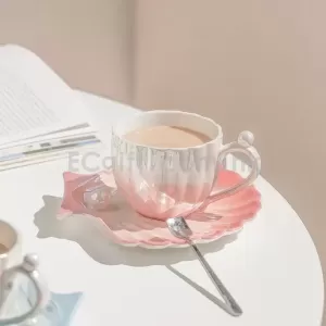 貝殼陶瓷咖啡杯套裝