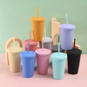 雙層塑料吸管杯