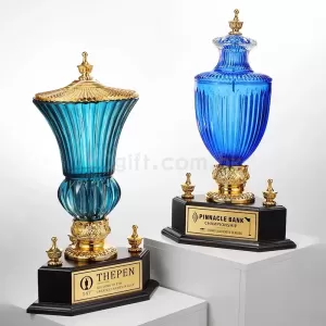 高檔藍色水晶獎牌