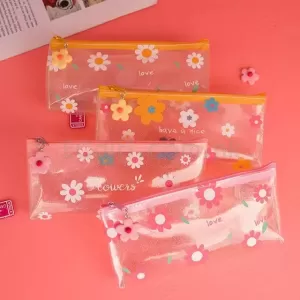 少女心花朵透明筆袋 HK$7.9