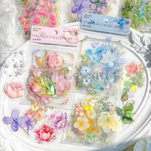 小清新花卉PVC燙金貼紙