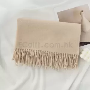 仿羊絨純色圍巾披肩