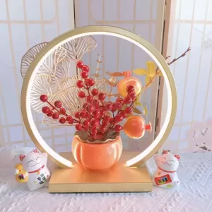 燈圈事事如意招財貓擺件