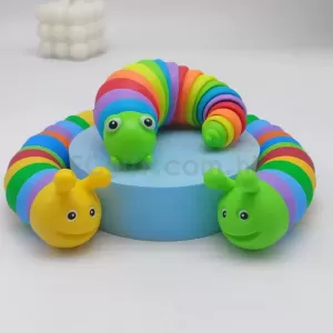 仿真解壓彩虹笑臉毛毛蟲益智兒童小玩具