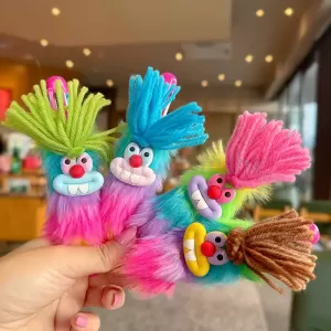 彩色毛絨筆 齙牙兔毛線圓珠筆