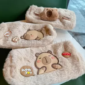 超萌可愛卡皮巴拉筆袋 毛絨收納包