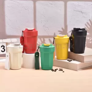 八角咖啡杯 翻蓋保溫杯