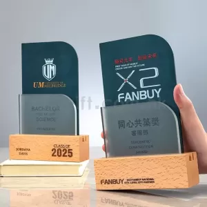 新款創意實木水晶獎杯