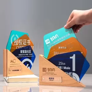 新款創意實木亞克力獎杯