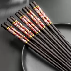 家用木質筷子 印花櫻花木筷