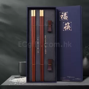 紅檀木合金筷子兩雙裝禮盒
