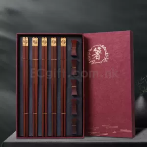 紅檀木筷子5雙裝禮盒