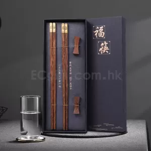 雞翅木合金筷子兩雙裝禮盒
