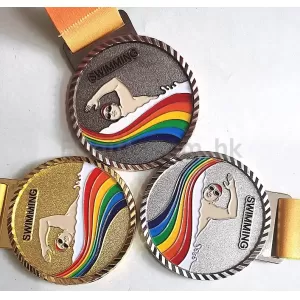 彩色游泳比賽獎牌