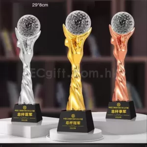 Golf金屬水晶獎盃