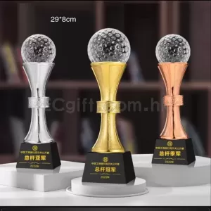 Golf金屬水晶獎盃