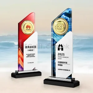 金屬煥彩水晶獎盃