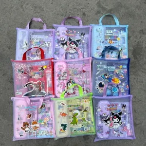 卡通網紗文具手提套裝