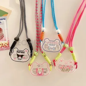 亞加力卡通手機背夾掛繩