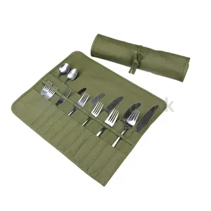 環保全棉帆布餐具卷包