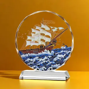 太陽花水晶獎座——一帆風順