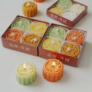 月餅造型香薰蠟燭禮品套裝