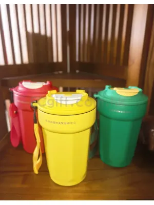 禮品編號：9932  八角咖啡杯 翻蓋保溫杯