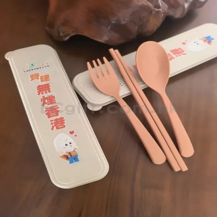 禮品編號：9479 環保小麥秸稈餐具四件套