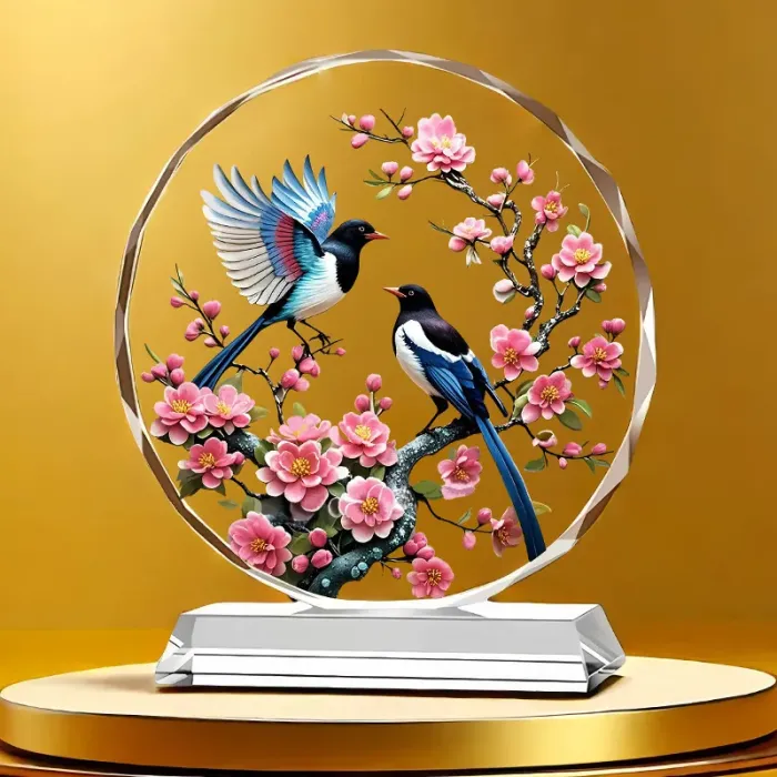 太陽花水晶獎座——喜上眉梢